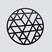 6 Metallic 13" Laser Cut Geometric Triangle Disposable Cardboard Placemats - Gold DSP_CHRG_R0009_BLK