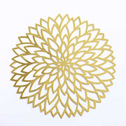 6  Metallic 13" Laser Cut Hibiscus Flower Cardboard Placemats - Gold DSP_CHRG_R0016_GOLD