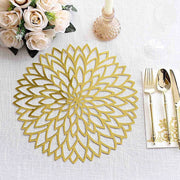 6  Metallic 13" Laser Cut Hibiscus Flower Cardboard Placemats - Gold DSP_CHRG_R0016_GOLD