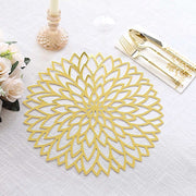 6  Metallic 13" Laser Cut Hibiscus Flower Cardboard Placemats - Gold DSP_CHRG_R0016_GOLD