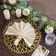 6  Metallic 13" Laser Cut Hibiscus Flower Cardboard Placemats - Gold DSP_CHRG_R0016_GOLD