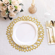 6  Metallic 13" Laser Cut Hibiscus Flower Cardboard Placemats - Gold DSP_CHRG_R0016_GOLD