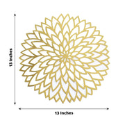 6  Metallic 13" Laser Cut Hibiscus Flower Cardboard Placemats - Gold DSP_CHRG_R0016_GOLD