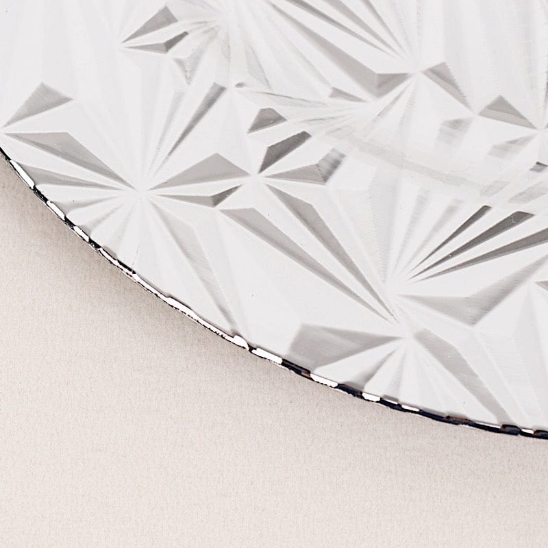 6 Metallic 13" Rock Cut Acrylic Charger Plates