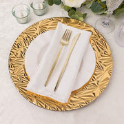 6 Metallic 13" Rock Cut Acrylic Charger Plates