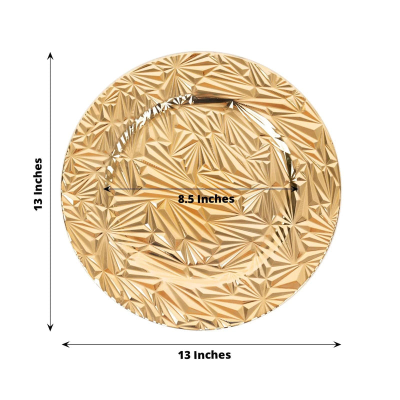 6 Metallic 13" Rock Cut Acrylic Charger Plates