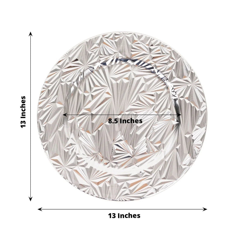 6 Metallic 13" Rock Cut Acrylic Charger Plates
