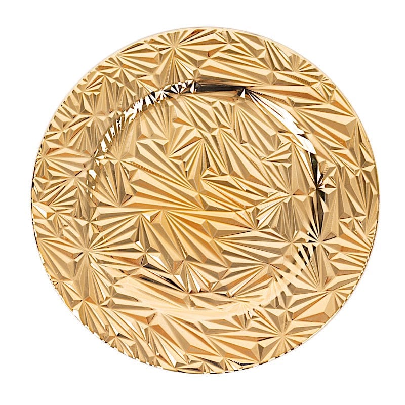 6 Metallic 13" Rock Cut Acrylic Charger Plates CHRG_PLST0040_GOLD