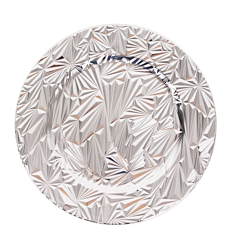 6 Metallic 13" Rock Cut Acrylic Charger Plates