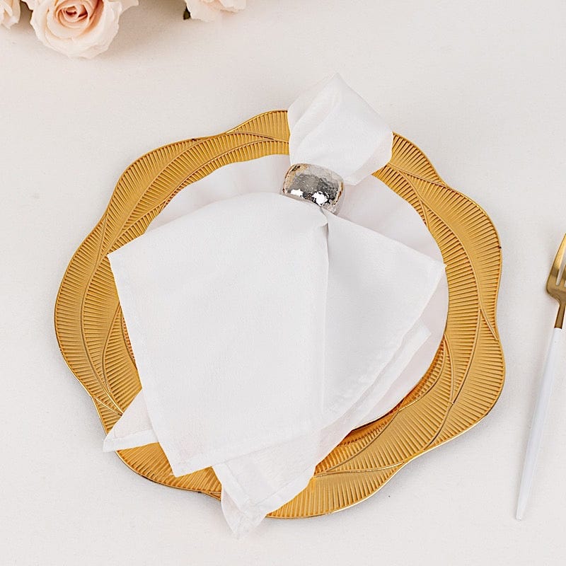 6 Metallic 13" Round Acrylic Plastic Charger Plates with Ribbed Rose Pattern - Gold CHRG_PLST0049_GOLD