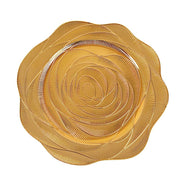 6 Metallic 13" Round Acrylic Plastic Charger Plates with Ribbed Rose Pattern - Gold CHRG_PLST0049_GOLD