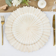 6 Metallic 13" Sunray Acrylic Plastic Charger Plates with Scalloped Edges