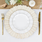 6 Metallic 13" Sunray Acrylic Plastic Charger Plates with Scalloped Edges