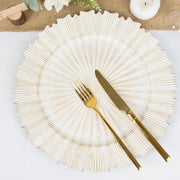 6 Metallic 13" Sunray Acrylic Plastic Charger Plates with Scalloped Edges