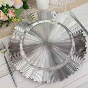 6 Metallic 13" Sunray Acrylic Plastic Charger Plates with Scalloped Edges