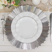 6 Metallic 13" Sunray Acrylic Plastic Charger Plates with Scalloped Edges
