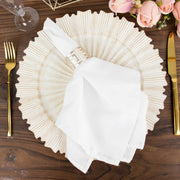 6 Metallic 13" Sunray Acrylic Plastic Charger Plates with Scalloped Edges