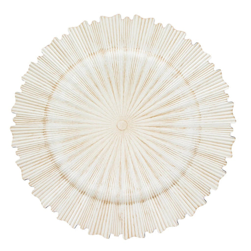 6 Metallic 13" Sunray Acrylic Plastic Charger Plates with Scalloped Edges CHRG_PLST0009_ANTQ