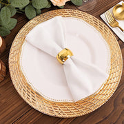 6 Metallic 13" Swirl Rattan Acrylic Charger Plates - Gold CHRG_PLST0022A_GOLD