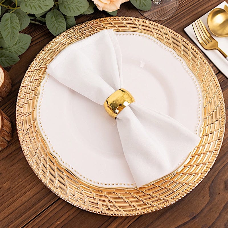 6 Metallic 13" Swirl Rattan Acrylic Charger Plates - Gold CHRG_PLST0022A_GOLD