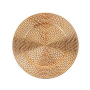 6 Metallic 13" Swirl Rattan Acrylic Charger Plates - Gold CHRG_PLST0022A_GOLD