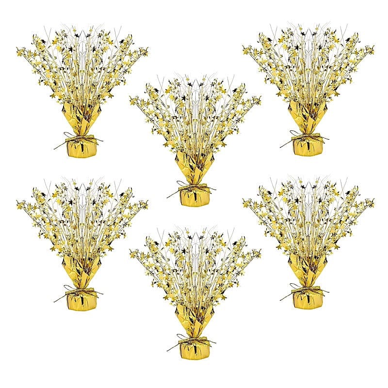 6 Metallic Star Foil Spray Centerpiece Table Decoration - Gold DECO_CPFOIL01_12_GOLD