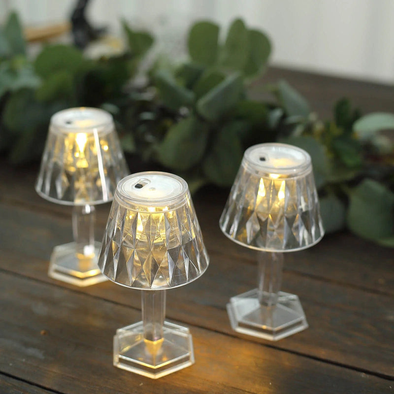 6 Mini 4.5" Acrylic Crystal Desk Lamps Decorative LED Lights - Clear LED_ACRY_LAMP01_S_CLR