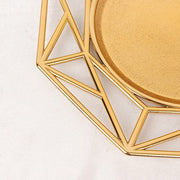 6 Octagon 13" Metallic Acrylic Plastic Charger Plates with Hollow Geometric Rim CHRG_PLST0039_GOLD