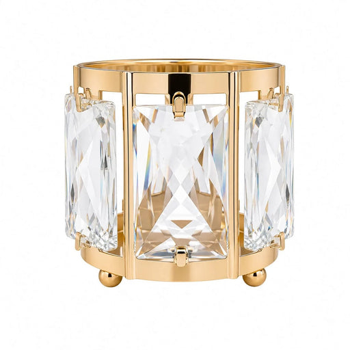 6 Pack 3" Votive Candle Holders with Faceted Crystal Pendant Panels - Gold CHDLR_CAND_042L_3_GOLD