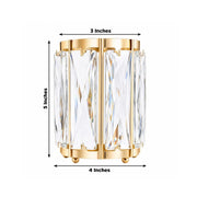 6 Pack 5" Votive Candle Holders with Faceted Crystal Pendant Panels - Gold CHDLR_CAND_042L_5_GOLD