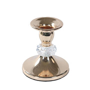 6 Pack Metal 3.5" Taper Candle Holders with Crystal Ball - Gold CAND_HOLD_TP011_3_GOLD