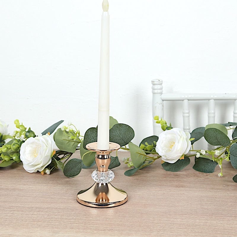 6 Pack Metal 3.5" Taper Candle Holders with Crystal Ball - Gold CAND_HOLD_TP011_3_GOLD