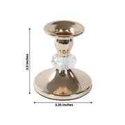 6 Pack Metal 3.5" Taper Candle Holders with Crystal Ball - Gold CAND_HOLD_TP011_3_GOLD