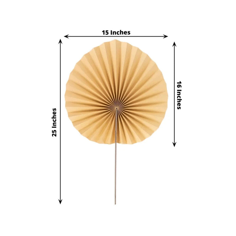6 Pack Natural 25" Dried Tropical Palm Leaf Paper Fans - Natural ARTI_PAP_TROP01_14_NAT