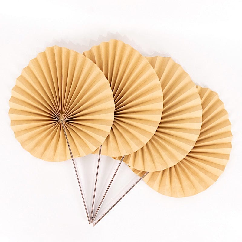 6 Pack Natural 25" Dried Tropical Palm Leaf Paper Fans - Natural ARTI_PAP_TROP01_14_NAT