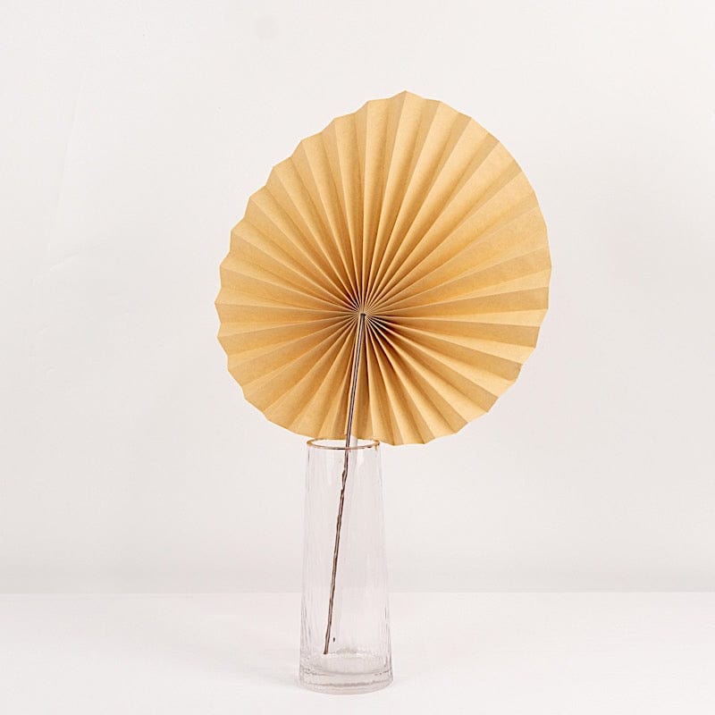 6 Pack Natural 25" Dried Tropical Palm Leaf Paper Fans - Natural ARTI_PAP_TROP01_14_NAT