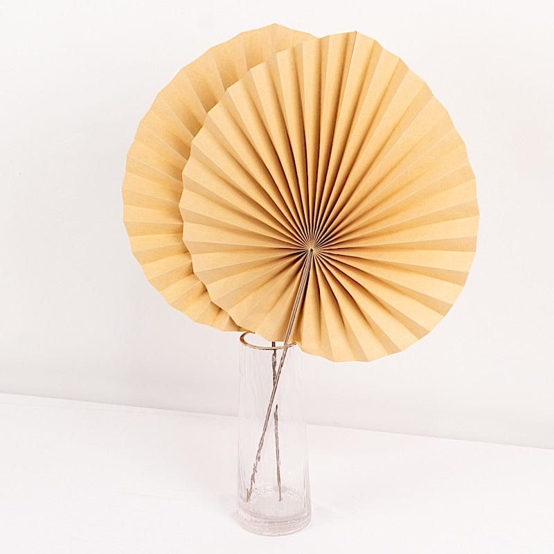 6 Pack Natural 25" Dried Tropical Palm Leaf Paper Fans - Natural ARTI_PAP_TROP01_14_NAT