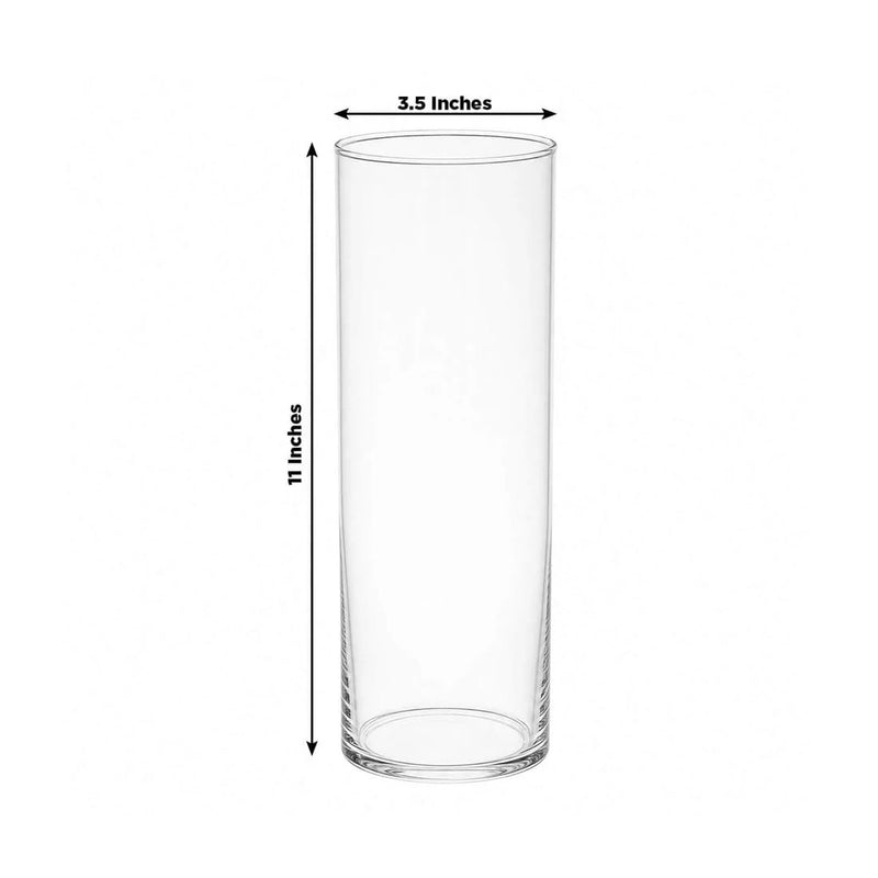 6 pcs 11" tall Cylinder Glass Wedding Centerpieces Vases - Clear VASE_A3_10_PK6