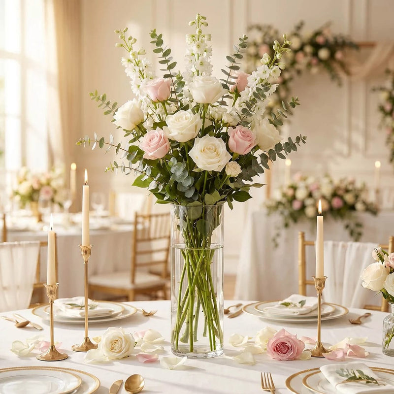 6 pcs 11" tall Cylinder Glass Wedding Centerpieces Vases - Clear VASE_A3_10_PK6