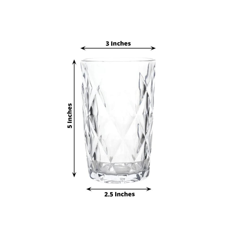 6 pcs 12 oz Crystal Cut Whiskey Glasses - Disposable Tableware