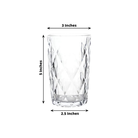 6 pcs 12 oz Crystal Cut Whiskey Glasses - Disposable Tableware