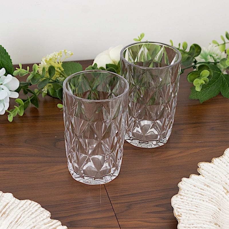 6 pcs 12 oz Crystal Cut Whiskey Glasses - Disposable Tableware