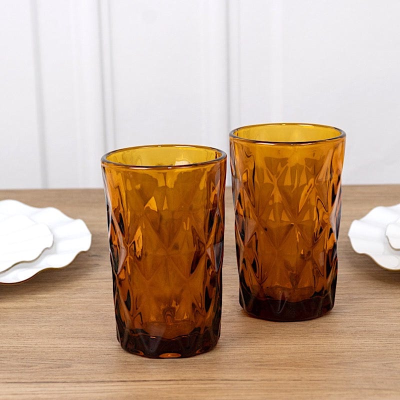 6 pcs 12 oz Crystal Cut Whiskey Glasses - Disposable Tableware