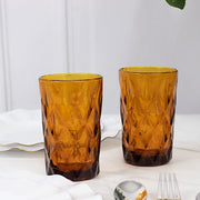 6 pcs 12 oz Crystal Cut Whiskey Glasses - Disposable Tableware