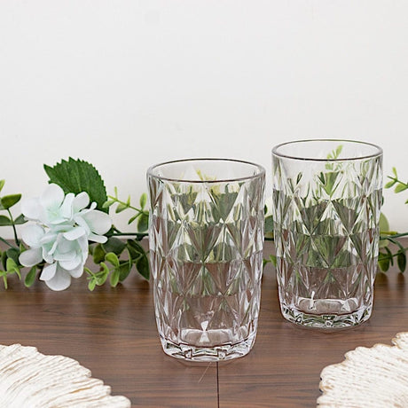 6 pcs 12 oz Crystal Cut Whiskey Glasses - Disposable Tableware