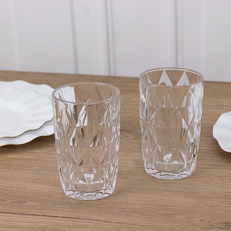 6 pcs 12 oz Crystal Cut Whiskey Glasses - Disposable Tableware