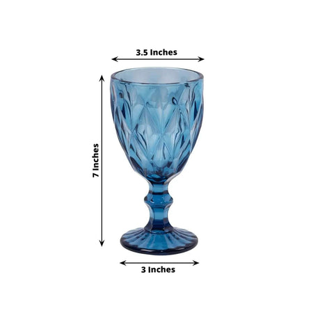 6 pcs 12 oz Crystal Cut Wine Glasses - Disposable Tableware