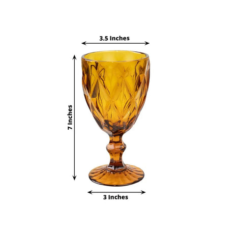 6 pcs 12 oz Crystal Cut Wine Glasses - Disposable Tableware