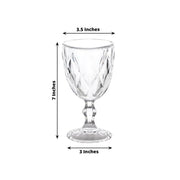 6 pcs 12 oz Crystal Cut Wine Glasses - Disposable Tableware