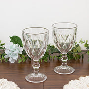 6 pcs 12 oz Crystal Cut Wine Glasses - Disposable Tableware